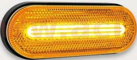 PV Obrysové svetlo LED oválne oranžové (126x51mm) s odrazkou, s držiakom v zadnej časti