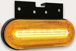 PV Obrysové svetlo LED oválne oranžové (124x75mm) s odrazkou, s držiakom v hornej časti