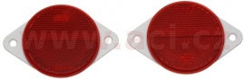 PV Univerzálna odrazka guľatá s dvoma otvormi na uchytenie, červená (priemer 78mm) 2 ks