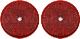 PV Univerzálna odrazka guľatá s otvorom na uchytenie, červená (priemer 50mm) 2 ks