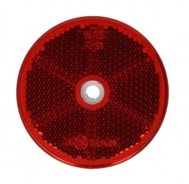 PV Odrazka guľatá s otvorom na uchytenie, červená (priemer 60mm) 