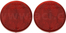 PV Univerzálna odrazka okrúhla, samolepiaca, červená (priemer 50mm) 2ks