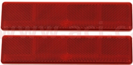 PV Univerzálna odrazka obdĺžnik, samolepiaca, červená (173x40mm) 2ks