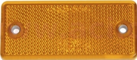 PV Odrazka oranžová obdĺžniková 96x42 mm s otvormi