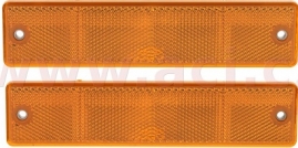 PV Univerzálna odrazka obdĺžnik s dvoma otvormi na uchytenie, oranžová (173x40mm) 2ks