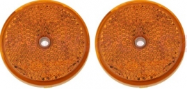 PV Univerzálna odrazka guľatá s otvorom na uchytenie, oranžová (priemer 50mm) 2ks