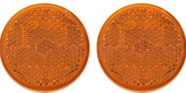 PV Univerzálna odrazka okrúhla, samolepiaca, oranžová (priemer 50mm) 2ks