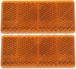 PV Univerzálna odrazka obdĺžnik, samolepiaca, oranžová (69x31,5mm) 2ks