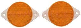 PV Univerzálna odrazka okrúhla s dvoma otvormi na uchytenie, oranžová (priemer 78mm) 2ks