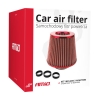 Vzduchový filter kužeľový + 3 adaptéry ČERVENÝ AMIO-01042