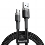 Kábel USB do micro USB Cafule 1.5A 2m black&gray