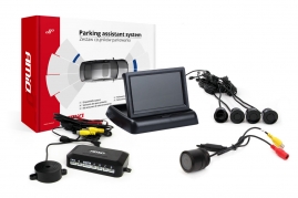Parkovací asistent TFT02 4,3” s kamerou HD-301 IR, 4-senzorové, čierne